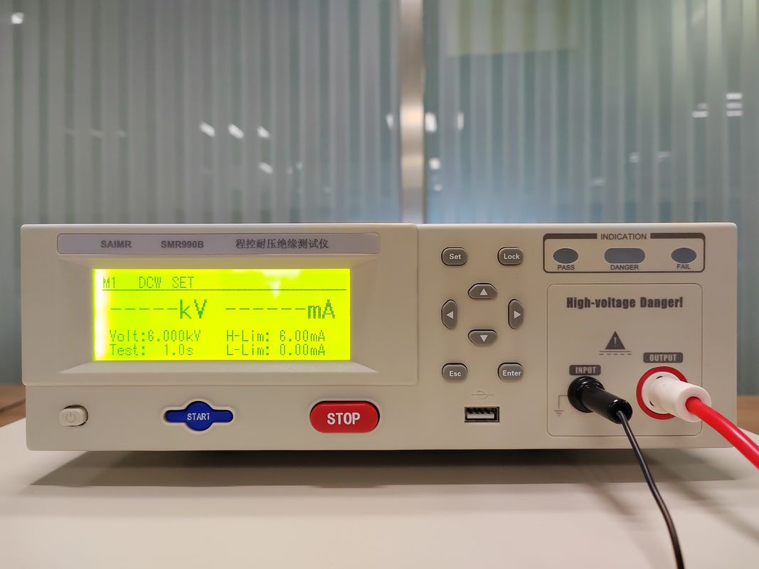 RS232/RS485 I/O Interface AC DC IR Hipot Tester Output Voltage 0.1KV-1.0KV